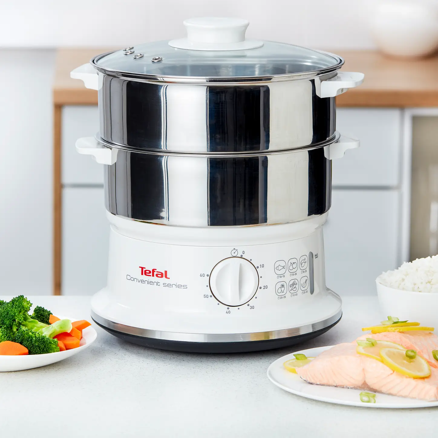 Tefal Convenient Deluxe Cuiseur Vapeur Inox (VC145130)